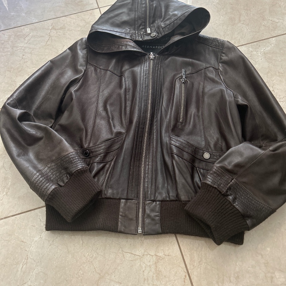 Women leather jacket size L